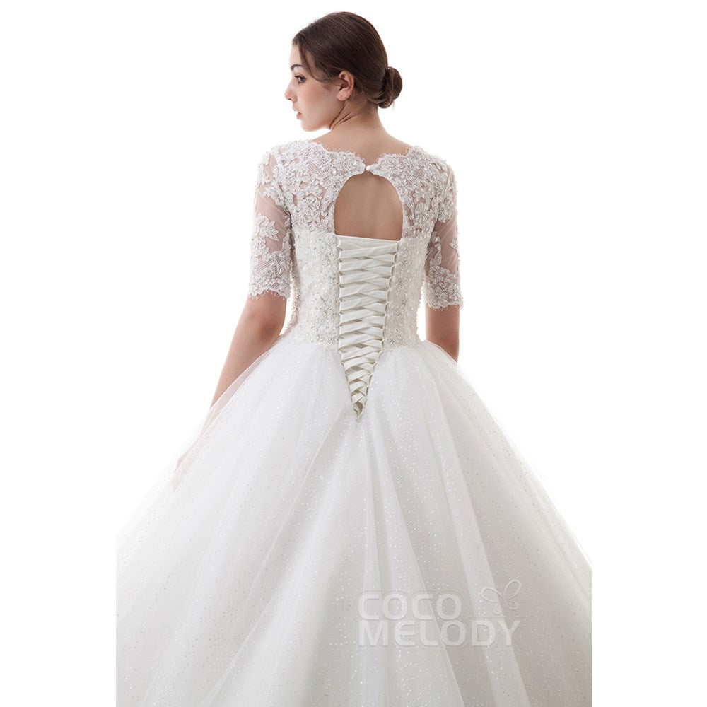 B14TB0056 アメリカチュール ラウンドネック ウェディングドレス 【ウェディングドレス オーダーメイド】