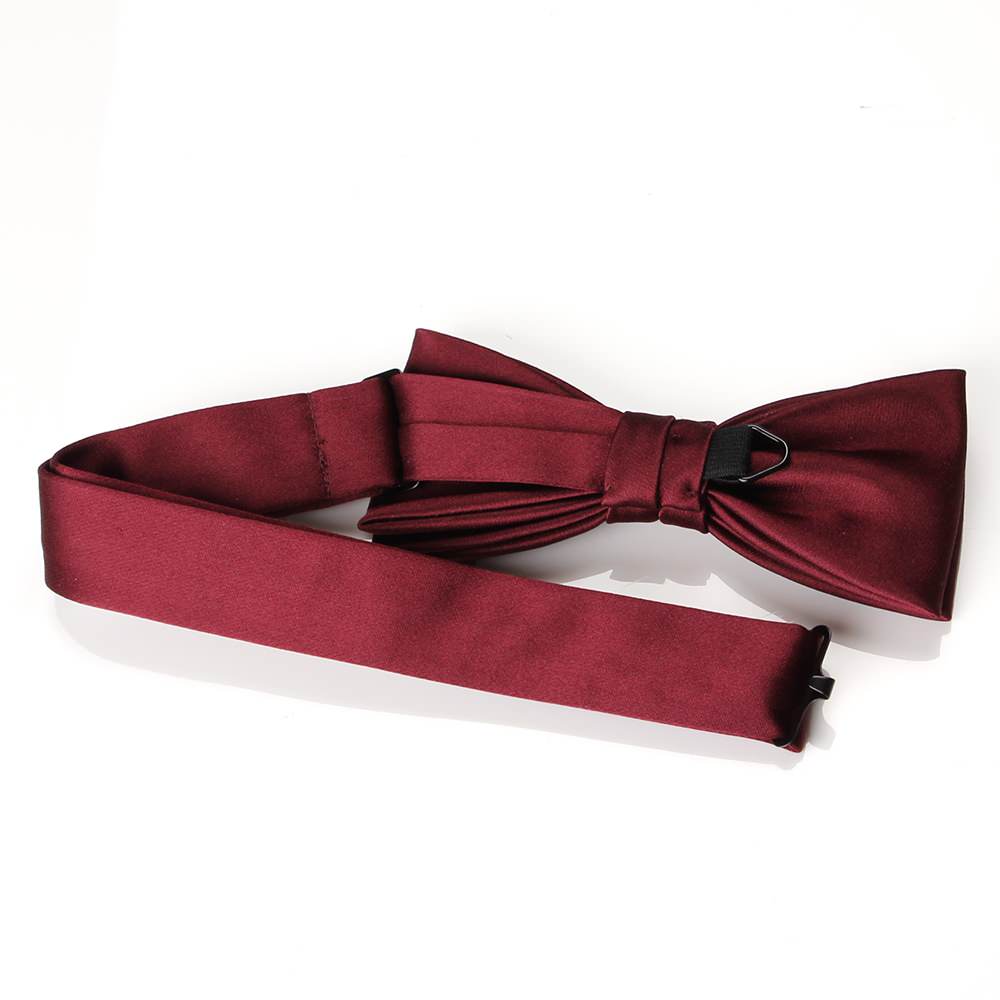 【蝶ネクタイ ワイン】高級素材 拝絹地 使用 【結婚式 蝶ネクタイ】