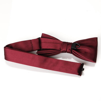【蝶ネクタイ ワイン】高級素材 拝絹地 使用 【結婚式 蝶ネクタイ】