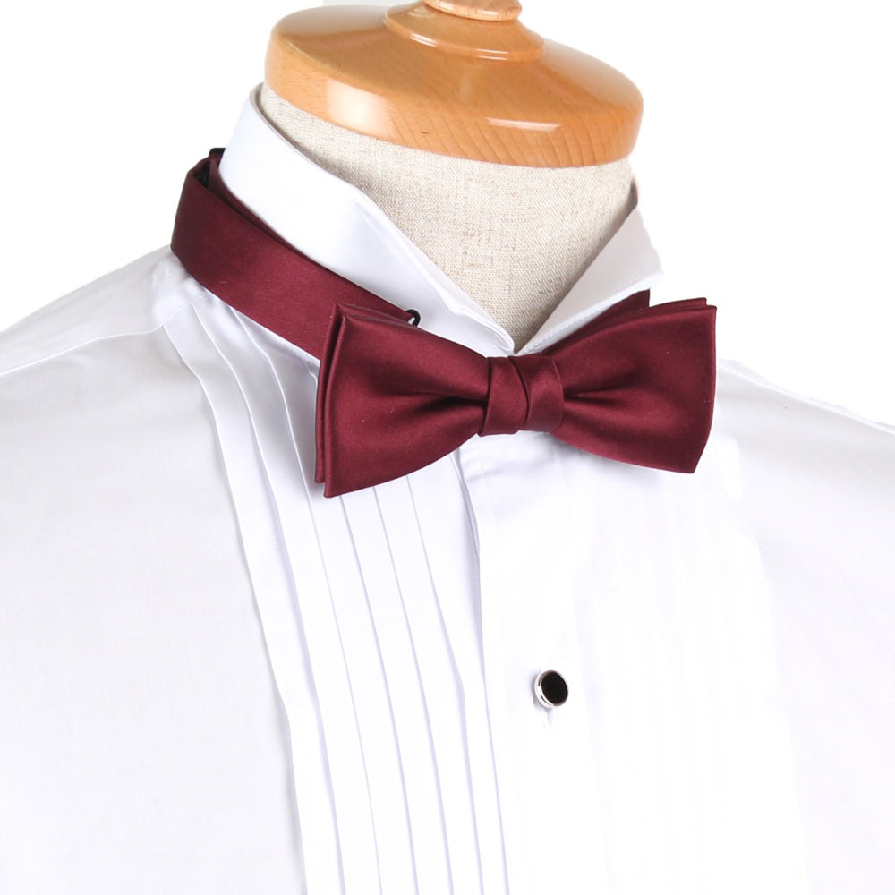 【蝶ネクタイ ワイン】高級素材 拝絹地 使用 【結婚式 蝶ネクタイ】