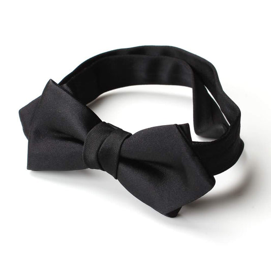 高級素材 拝絹地 使用 剣蝶タイ ブラック 【結婚式 蝶ネクタイ】