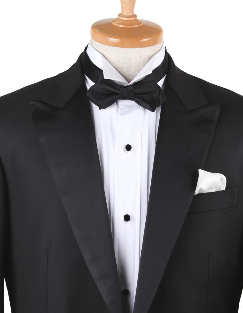 高級素材 拝絹地 使用 剣蝶タイ ブラック 【結婚式 蝶ネクタイ】