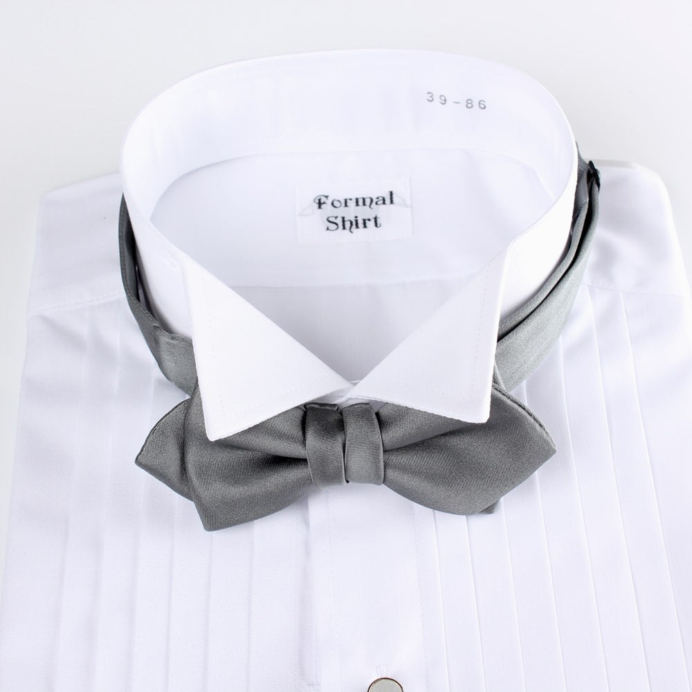 【剣蝶タイ グレー】高級素材 拝絹地 使用 【結婚式 蝶ネクタイ】