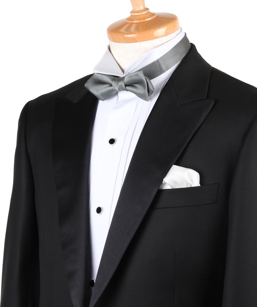 【剣蝶タイ グレー】高級素材 拝絹地 使用 【結婚式 蝶ネクタイ】