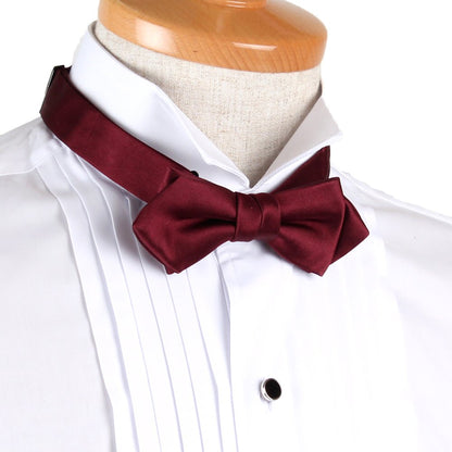 【剣蝶ネクタイ ワイン】高級素材 拝絹地 使用 【結婚式 蝶ネクタイ】