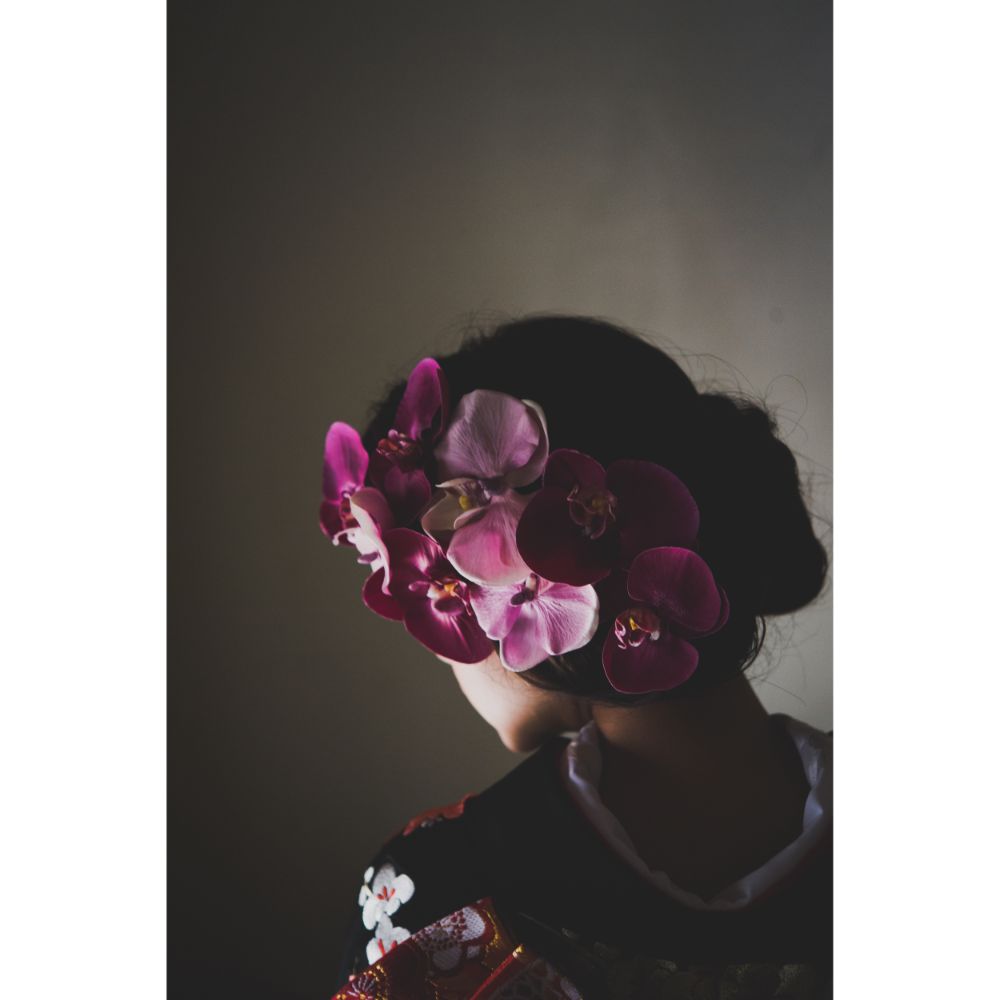 黒地手刺繍梅に鼓 【結婚式 和装 引き振袖 レンタル】