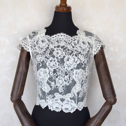 ウェディングドレス用レースプチスリーブボレロ 【結婚式 ドレス小物 レンタル】