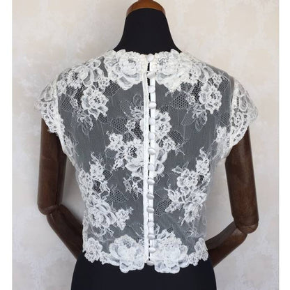 ウェディングドレス用レースプチスリーブボレロ 【結婚式 ドレス小物 レンタル】