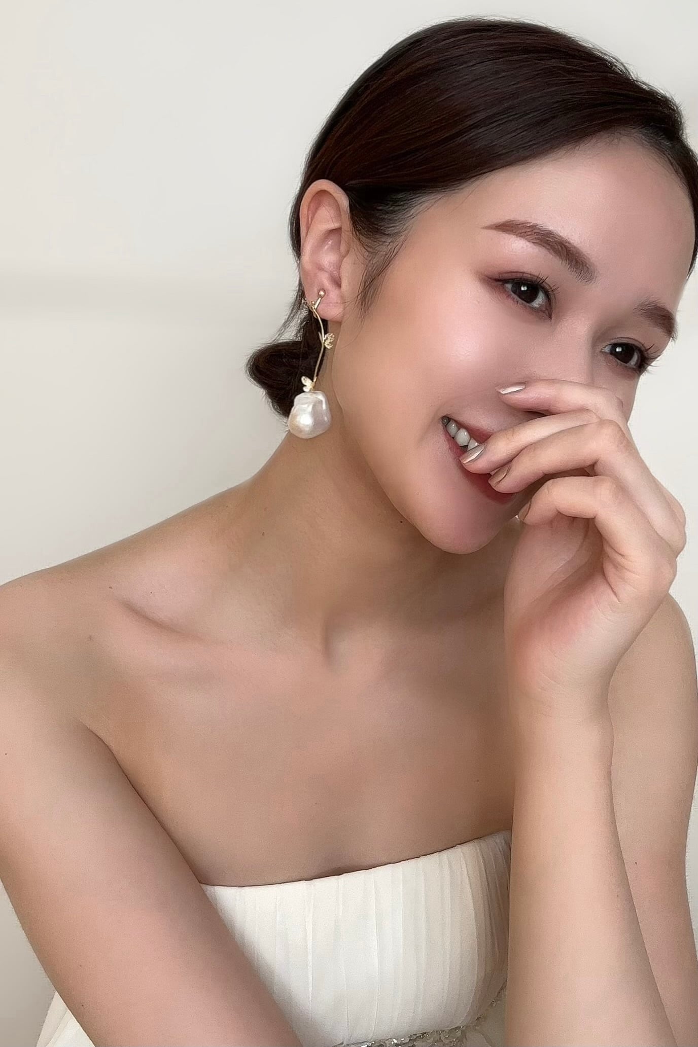 セミオーダー【ピアス・イヤリング】[Sランク]バロックパール×バタフライピアス/イヤリング -ブライダルピアス/イヤリング-≪BP-01a-c/BE-01a-c≫ 結婚式 ピアス