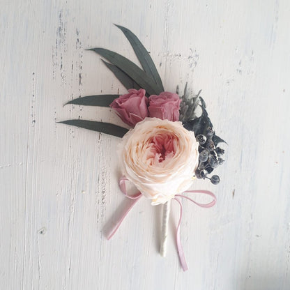 【プリザーブド】ラウンドブーケ(ラベンダーピンク) 【結婚式 フラワー ドライフラワー ブーケ ブートニア】