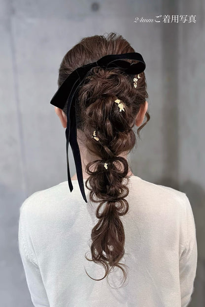 ダブルフェイスベルベットリボン ベロアリボン 24mm/36mm/48mm ≪BR-01≫【結婚式 ヘアアクセサリー】