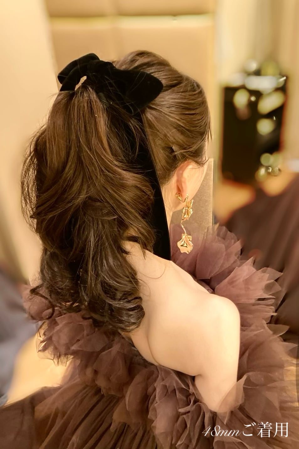 ダブルフェイスベルベットリボン ベロアリボン 24mm/36mm/48mm ≪BR-01≫【結婚式 ヘアアクセサリー】