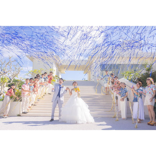 巨大レギュラークラッカー(ブルーテープ) 【結婚式 挙式 披露宴 演出グッズ】