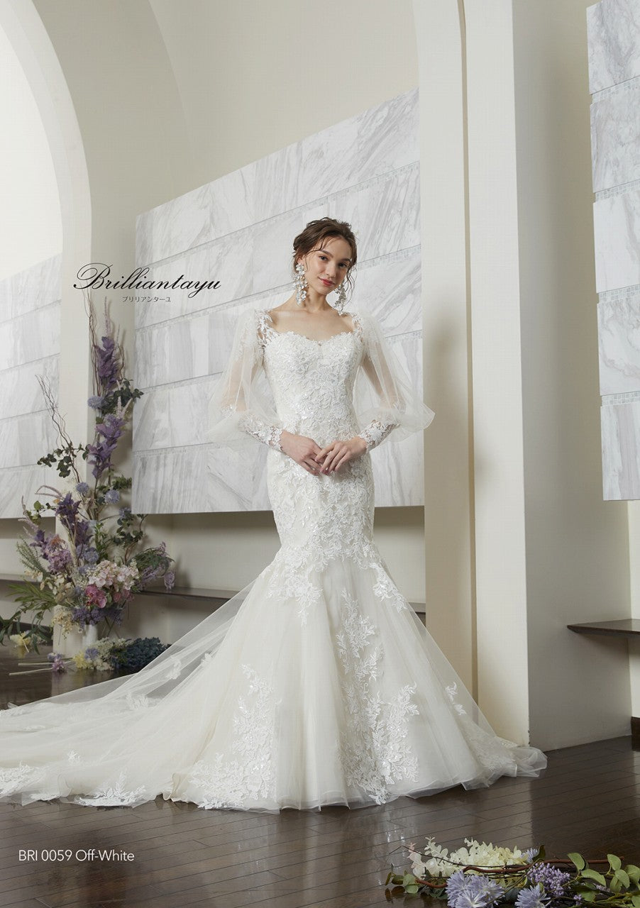 BRI0059 offwhite【ウェディングドレス レンタル】
