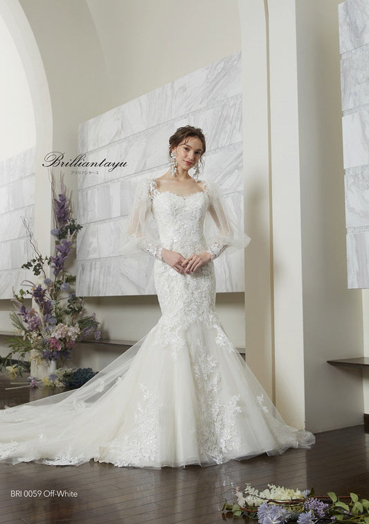 BRI0059 offwhite【ウェディングドレス レンタル】