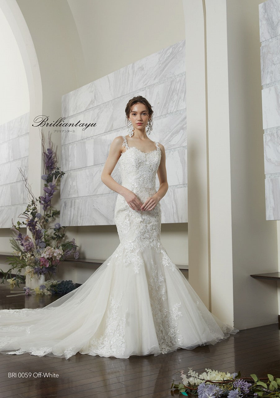 BRI0059 offwhite【ウェディングドレス レンタル】