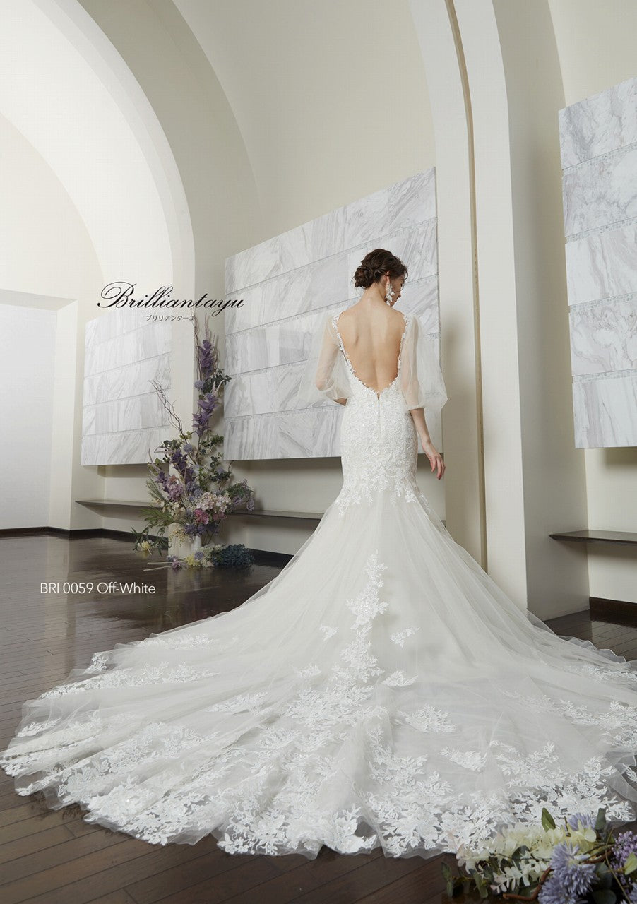 BRI0059 offwhite【ウェディングドレス レンタル】