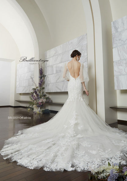 BRI0059 offwhite【ウェディングドレス レンタル】