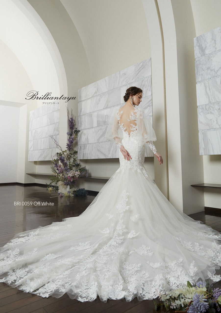 BRI0059 offwhite【ウェディングドレス レンタル】