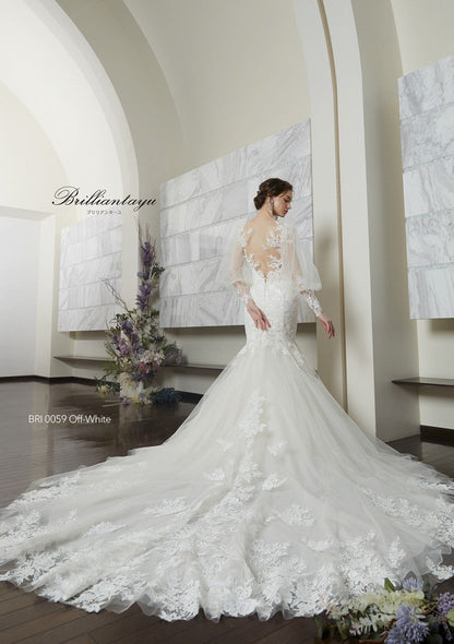 BRI0059 offwhite【ウェディングドレス レンタル】