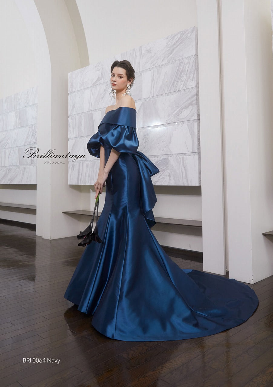 BRI0064 navy【結婚式 カラードレス レンタル】