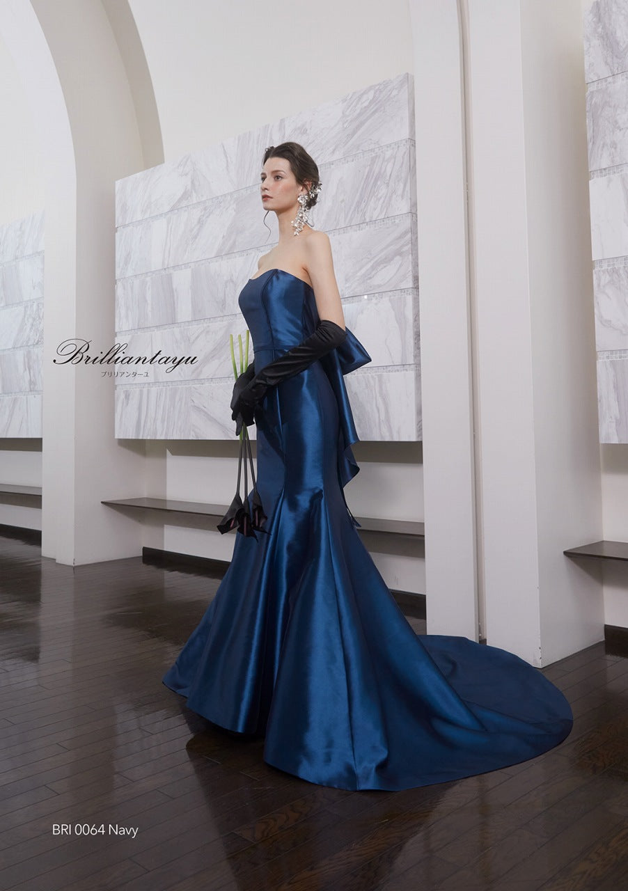 BRI0064 navy【結婚式 カラードレス レンタル】