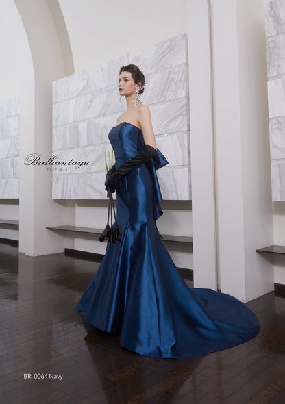 BRI0064 navy【結婚式 カラードレス レンタル】