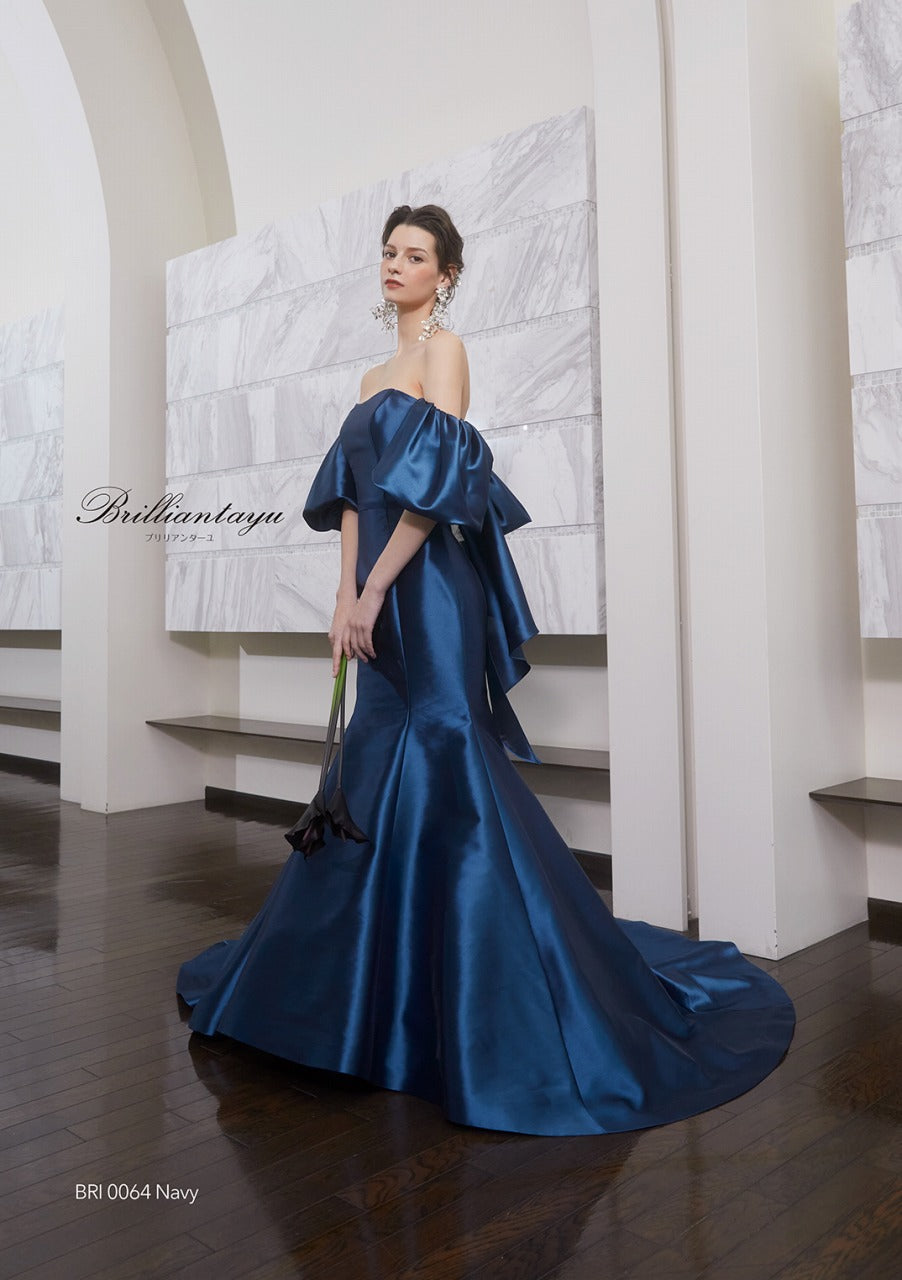 BRI0064 navy【結婚式 カラードレス レンタル】