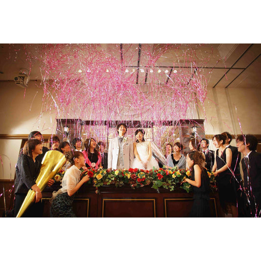 巨大レギュラークラッカー(ピンクテープ) 【結婚式 挙式 披露宴 演出グッズ】