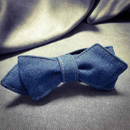 【デニム蝶ネクタイ/マリンブルー】ROBE DE SETOUCHI 12882 【結婚式 蝶ネクタイ】