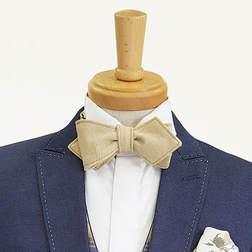 アトリエgg デニムネクタイ　希少 デニム蝶ネクタイ/ベージュ】ROBE DE SETOUCHI 12884 【結婚式 蝶