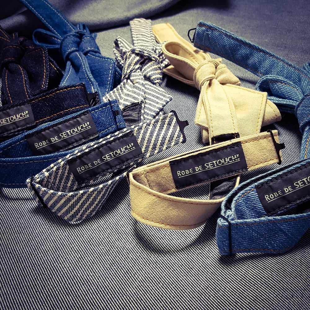 デニム蝶ネクタイ/ベージュ】ROBE DE SETOUCHI 12884 【結婚式 蝶