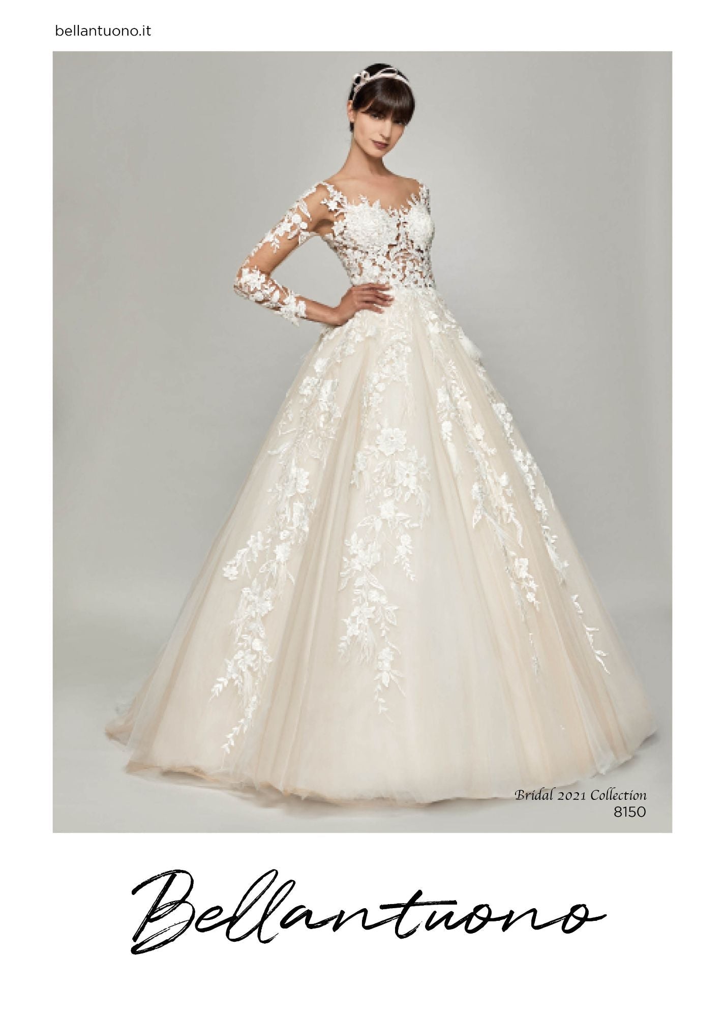 Nicola 二コラ【ウエディングドレス】イリュージョンネック Aライン ロングスリーブ