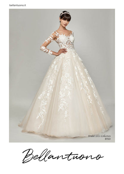 Nicola 二コラ【ウエディングドレス】イリュージョンネック Aライン ロングスリーブ