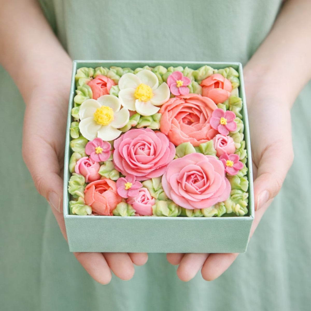 食べられるお花のボックスフラワーケーキ(Bloom Garden)