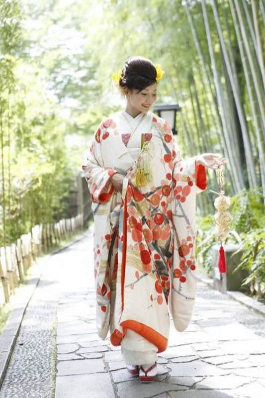 梅花の寿ぎ:着付け1点(お引上げ込) 【結婚式 和装 色打掛 レンタル】