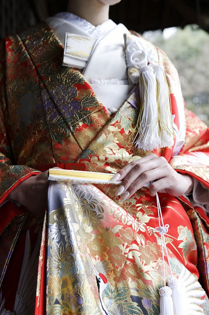 鶴の宴:着付け1点(お引上げ込) 【結婚式 和装 色打掛 レンタル】