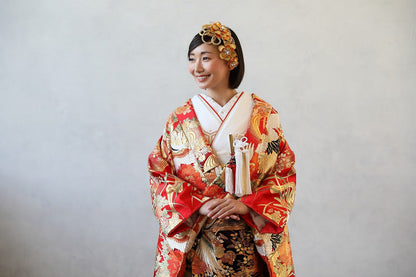 飛翔の慶:着付け1点(お引上げ込) 【結婚式 和装 色打掛 レンタル】