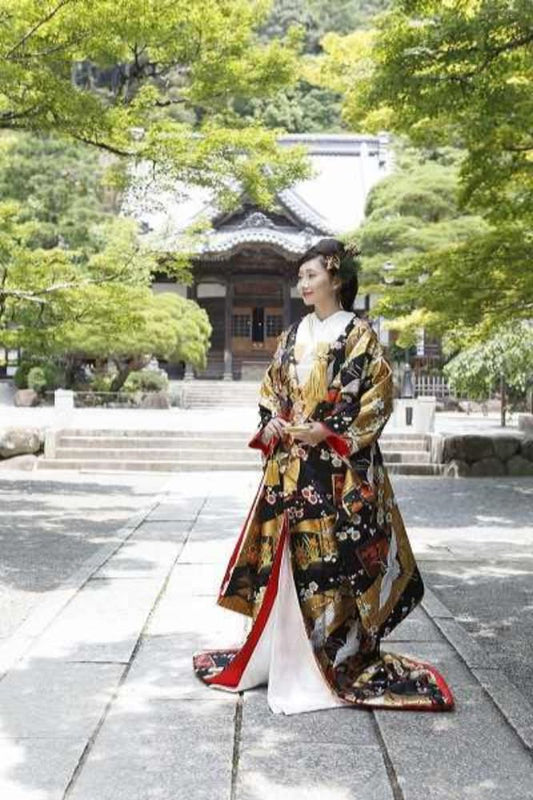 鶴流水:着付け1点(お引上げ込) 【結婚式 和装 色打掛 レンタル】