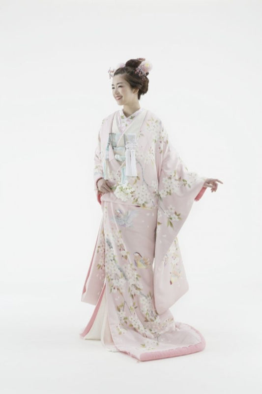 桜鴛鴦:着付け1点(お引上げ込) 【結婚式 和装 色打掛 レンタル】