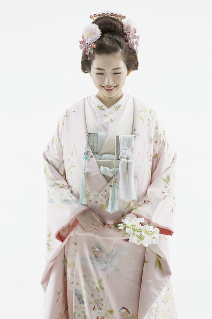 桜鴛鴦:着付け1点(お引上げ込) 【結婚式 和装 色打掛 レンタル】