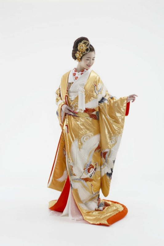 金鶴波:着付け1点(お引上げ込) 【結婚式 和装 色打掛 レンタル】