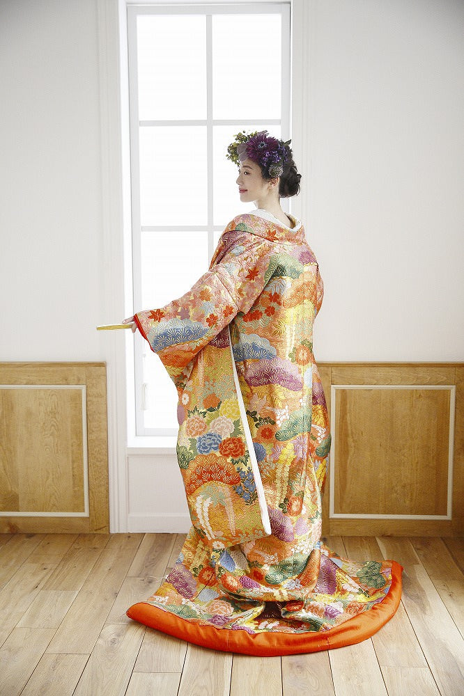 百花繚乱:着付け1点(お引上げ込) 【結婚式 和装 色打掛 レンタル】