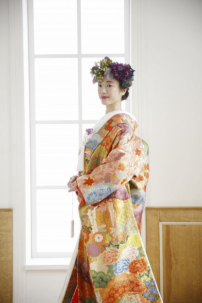 百花繚乱:着付け1点(お引上げ込) 【結婚式 和装 色打掛 レンタル】