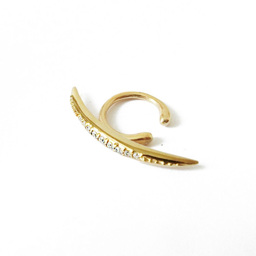 Thin Curve Earcuff Crystal Gold/ブライダルアクセサリー 【結婚式 ピアス イヤリング】