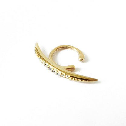 Thin Curve Earcuff Crystal Gold/ブライダルアクセサリー 【結婚式 ピアス イヤリング】