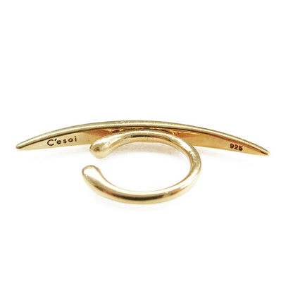 Thin Curve Earcuff Crystal Gold/ブライダルアクセサリー 【結婚式 ピアス イヤリング】