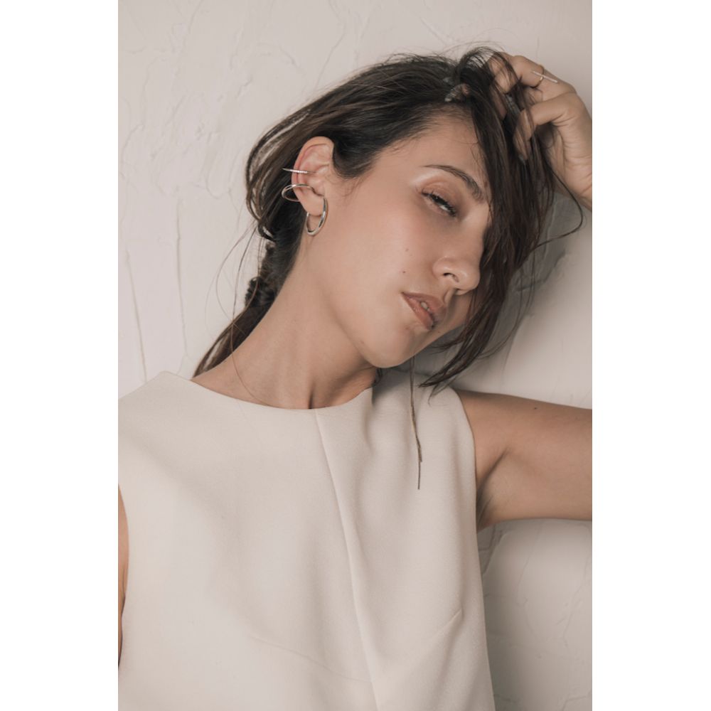 Thin Curve Earcuff Crystal Gold/ブライダルアクセサリー 【結婚式 ピアス イヤリング】