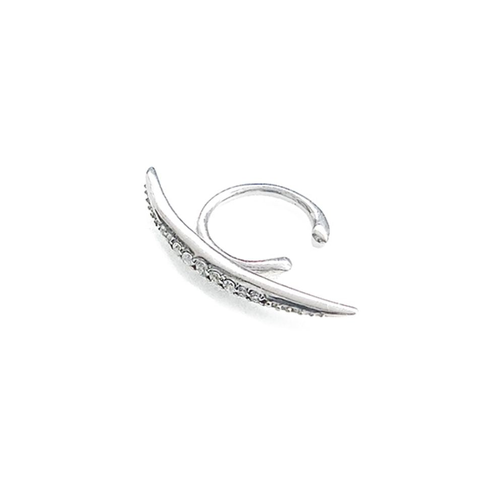 Thin Curve Earcuff Crystal Silver/ブライダルアクセサリー 【結婚式　ピアス　イヤリング】