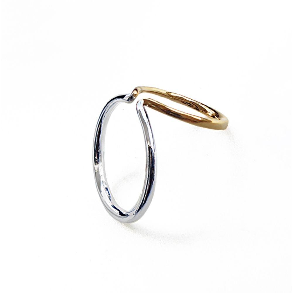 Double ring earcuff/ブライダルアクセサリー 【結婚式 ピアス イヤリング】